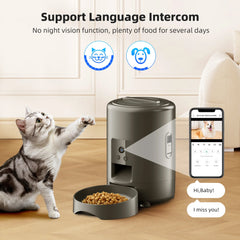 2L Camera Pet Feeder Timing 5V USB Smart Automatic Feeder For Cat WIFI APP Video Intelligent Dry Food Dispenser Dog Feeding Bowl