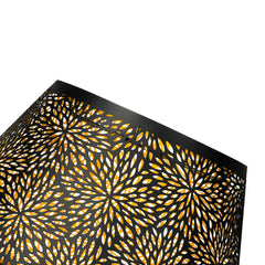 2pc 7×13×7.8" etched chrysanthemum style metal lampshade, suitable for table lamp, floor lamp, black gold