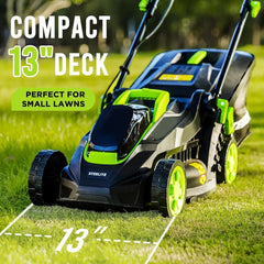 STEELITE Cordless Lawn Mower, 21V 4.0Ah Electric Mower with Brushless Motor, 5-Position Height Adjustment, Lightweight, 8-Gallon