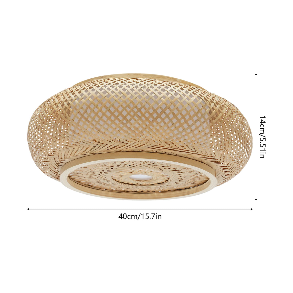 16"Vintage Woven Bamboo Ceiling Lights Rattan Flush Mount Ceiling Light Wicker Basket Light Art Bamboo Light Handmade