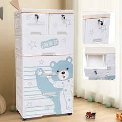 Plastic Dresser For Kids, PP Material, 6 Large Drawers With Lock, 30kg Load Capacity, for Baby Rooms,Storage and Organization