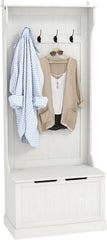 3-in-1 Hall Tree with Shoe Storage, Standing Coat Rack with Shoe Bench, Entryway Organizer with Four Hooks