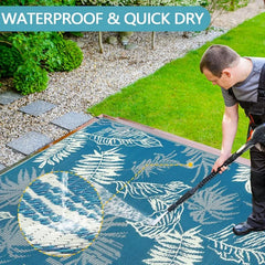 Outdoor Rug Waterproof 6x9 ft, Reversible Outdoor Plastic Straw Rug, Large Outdoor Carpet Patio Rug