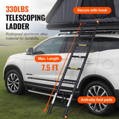 SucceBuy Rooftop Tent Hard Shell Roof Top with Telescopic Ladder Thick Mattress Waterproof Windproof Jeep SUV Van Pickup Truck