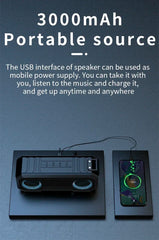 STONEGO Portable Bluetooth Speaker Wireless Flash Light Speaker TWS Bass Stereo IPX7 Waterproof Loudspeaker FM 12H Playtime