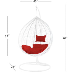 Chair with Support Frame, Hammock Chair Swing Wicker Plastic for Indoor, Outdoor, Garden, Backyard & Patio, Hammocks