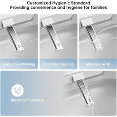 Smart Toilet with Bidet Built In, Foot Sensor Operation, Elongated Tankless Toilet with Automatic Flush,Heated Bidet Seat