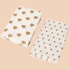 2Pc 80*80cm Cotton Muslin Baby Receiving Blankets for Girls and Boys Newborn Muslin Swaddle Blanket Bedding Infant Bath Towel