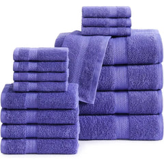 16 Piece Bath Towels - 100% Cotton Towels for Bathroom, Premium Quality Hotel Towels, Highly Soft & Absorbent