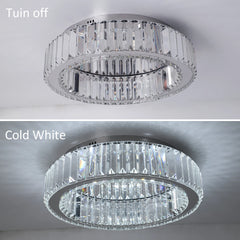Modern Big Crystal Ceiling Lamp LED Light Circle Chandelier Lustre Indoor Bedroom RC Dimmable Fixtures Living Room Hotel Decor