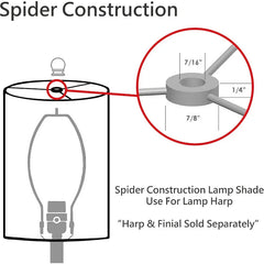 Creative 38001-2, Transitional Bell Shaped Collapsible Spider Construction Lamp Shade in Natural, 9" Top X 18" Bottom X 13"