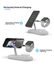 3 in 1 Magnetic Wireless Charger For iPhone 16 15 14 13 12 Fast Charging Station for Apple Watch 10 9 8 7 6 5 4 Airpods 2 3 Pro