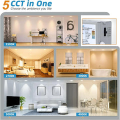 24 Pack 6 inch Recessed Lighting, 5CCT LED Recessed Light with Junction Box, 2700K-5000K Selectable, 13W Eqv 120W,