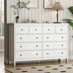 10 Drawer Dresser, 55" Modern White Dressers and Chests of Drawers,Dressers for Bedroom