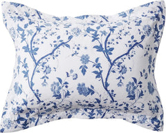 Home - Comforter Set, Cotton Bedding With Matching Shams & Bed Skirt, Stylish Home Decor (Charlotte Blue, Queen)