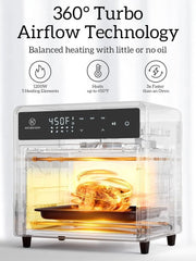 Air Fryer Toaster Oven Combo, 12.6 QT Stainless Steel Airfryer 10 in 1, Convection Oven Countertop 450°F, Non-Toxic for Bake, Ro