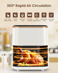 Air Fryer, 5.3Qt Airfryer with Viewing Window, 7 Custom Presets Large Oven with Smart Digital Touchscreen,Non-stick and Dishwash
