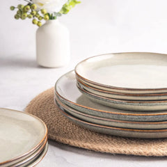 Ceramic Dinnerware Sets,Handmade Reactive Glaze Plates and Bowls Set,Highly Chip and Crack Safe Dishes Set,Service for 8 (24pc)