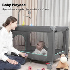 pack n play,Portable Playard Bassinet Bedside Sleeper for Newborn to Toddler,Baby Crib w/Carry Bag Nursery Center