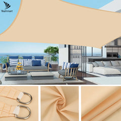 98% UV Block Shade Sails with Hardware Kit Waterproof Canopy Rectangle Awning for Outdoor Patio Garden Sun Shelter Shade Cloth