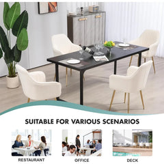 70.86” Modern Wood Dining Table for 6 – Rectangular Dinner Table with Metal Legs