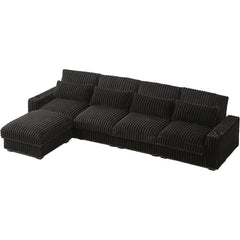 128'' Oversized L-Shaped Modular Sectional Sofa with Cup Holders & Charging Port