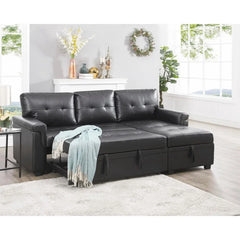 Sleeper Sectional Sofa with Convertible Sofa Bed & Storage Chaise