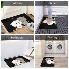 Soft Peach and Goma Flannel Doormat Decoration for Living Room, Kitchen, Bedroom, and Balcony - Bubu and Dudu Rugs, Floor Mat wi