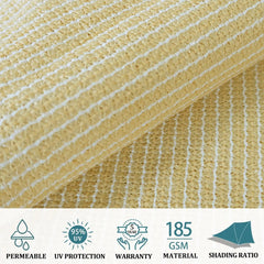 10'X10' Sun Shade Sails Curved Canopy Square Beige 185Gsm Shade Sail Permeable For Patio De Yard Backyard, (We Make Custom