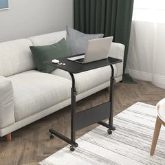 Rolling Desk Mobile Standing Desk Mobile Side Table 23.6 Inches w/Wheels Adjustable Movable Portable Laptop Stand for Bed Sofa