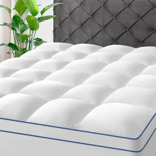 Full Mattress Topper,Extra Thick Mattress Pad Cover for Deep Sleep,3D+7D Snow Down Alternative Fill Overfilled Plush Pillow Top
