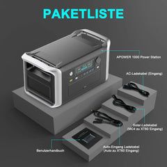 1024Wh 1600W Portable Power Station Camping LiFePo4 Battery 120V Solar Generator Storage Energy Backup PowerBank Camping Fish