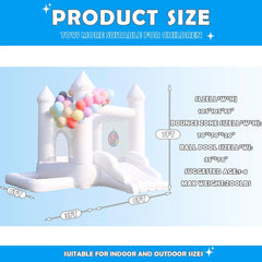 Inflatable Bouncer with Blower Indoor and Outdoor Bouncy Castle with Ball Pit Suitable for Family Party Kids Birthday Party