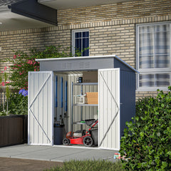 Outdoor Storage Shed, 6 X 4 FT Large Metal Utility Tool Sheds with Floor Frame, Steel Garden Shed for Backyard Garden Patio Lawn