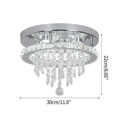 Crystal Chandelier Chrome Ceiling Lamps Led Flush Mount Stainless Steel Fixture Aisle Light Lustre Dining Room Living Room Decor
