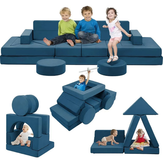 22Pcs Modular Kids Play Couch - Kids Couch for Playroom Bedroom Living Rooms Toddler Sofa for Inspiring Child Creativity