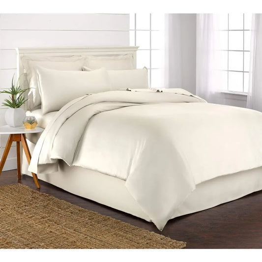 Queen Duvet Cover, 3 Piece Set, Genuine 100% Organic Viscose Derived from Bamboo, Luxuriously Soft and Cooling, 2 Pillowcases