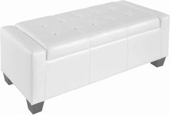 Large 51" Storage Ottoman, Tufted Faux Leather Storage Bench for Living Room, Entryway, or Bedroom