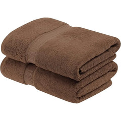Egyptian Cotton Pile Bath Towel Set of 2, Ultra Soft Luxury Towels, Thick Plush Essentials, Absorbent Heavyweight, Guest Bath
