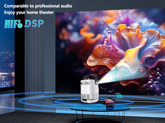 Portable Android  Native 1080p Projector Support 4K 180°Adjustable Stand Wall Mount Design  Wifi Bluetooth HDMI,USB,PC Model:TZ2