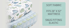 5 Piece Baby Crib Bedding Set for Boys & Girls - Newborn, Infant & Toddler Nursery Bed Set Decor with Fitted Crib Sheets Blanket