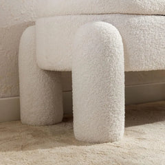 Modern Storage Bench, 44.7 Inch Upholstered Ottoman Bench Sherpa Fabric End of Bed Stool, Cute Entryway Bench for Living Room