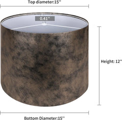 Large Lampshades Set of 2 Drum Lamp Shades 15" Top X 15" Bottom X 12" High, Large Lamp Shade Spider Fitter Brown Lampshades
