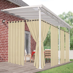 Outdoor Curtains for Patio Waterproof, 6 Panels Privacy Outsides Curtains for Cabana Porch Pergola, Sunlight & UV Blocking
