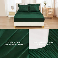 Andency California King Comforter Set Dark Emerald Green - 7 Pieces Bed in a Bag Cal King Beddding Comforter Sets, Tufted Lightw