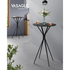 Set of 2 Bar Table,Round Cocktail Table,High Top Pub Bistro Table for Kitchen Dining,Home Bar,Living Room,23.6 x 23.6x41.3Inches