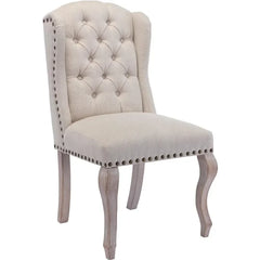 Dining Chairs Farmhouse Solid Wood Accent Chairs Side Host Kitchen Chair with Tufted Back for Dining Room Set of 2