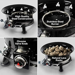 Outland Living Firebowl 883 Mega Outdoor Propane Gas Fire Pit with UV and Weather Resistant Durable Cover, 24-Inch Diameter