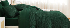 Andency California King Comforter Set Dark Emerald Green - 7 Pieces Bed in a Bag Cal King Beddding Comforter Sets, Tufted Lightw