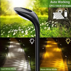 Solar LED Pathway Lights 4 Pack Waterproof Landscape Lighting Garden Decor Walkway 150 Lumen High Efficiency IP65 Modern Design